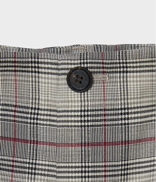 Glen plaid tucked trousers 詳細画像