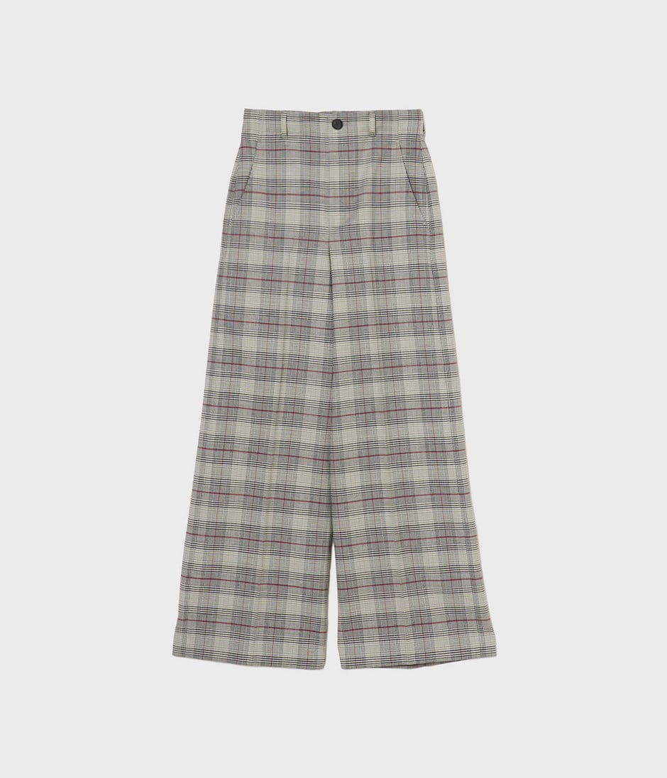 Glen plaid tucked trousers 詳細画像 CHECK-1 1