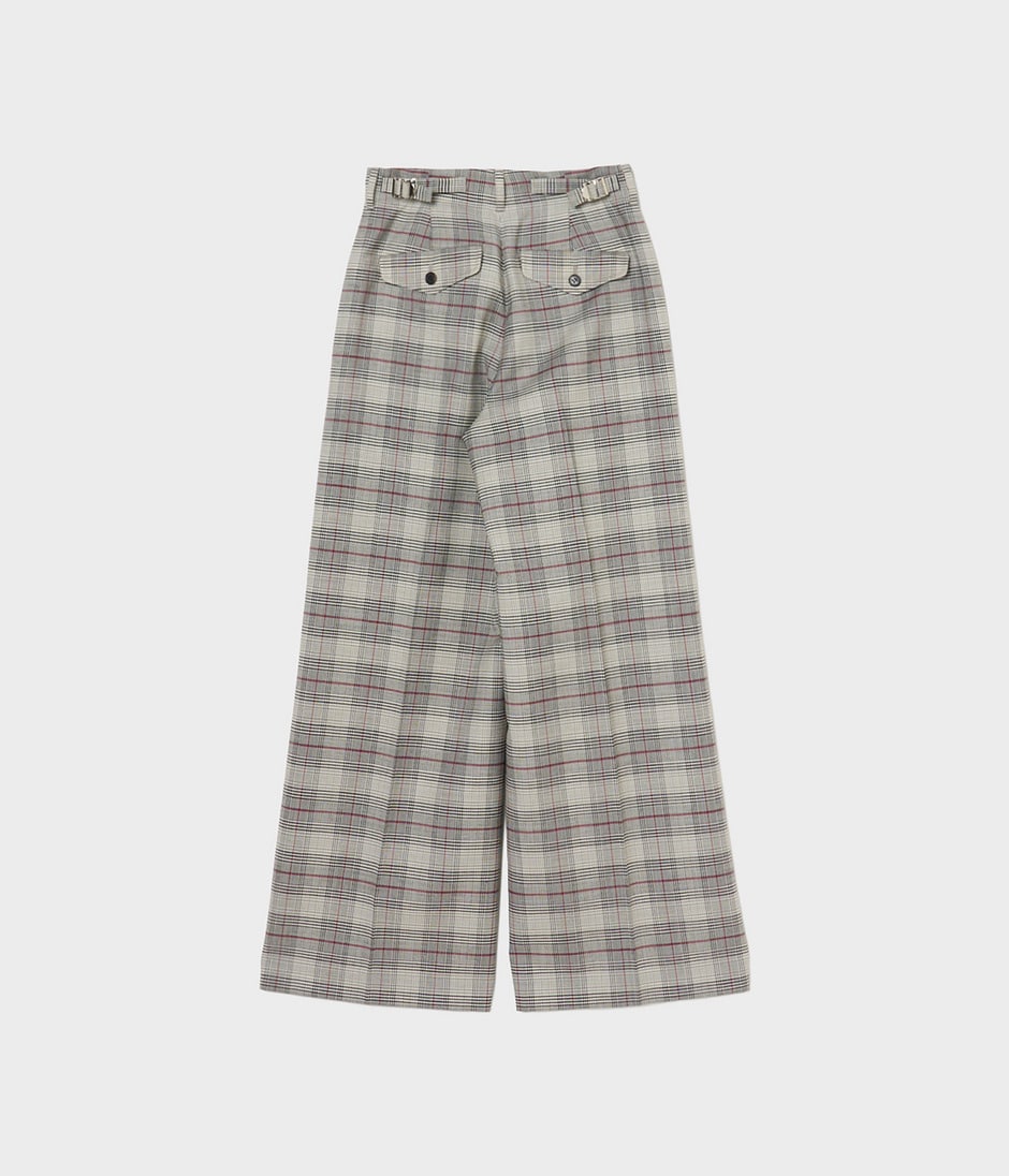 Glen plaid tucked trousers 詳細画像 CHECK-1 2