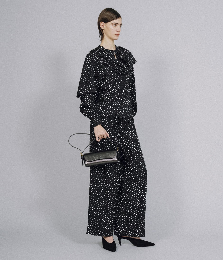 POLKA DOT DRAWSTRING TROUSERS 詳細画像 BLACK&WHITE 8