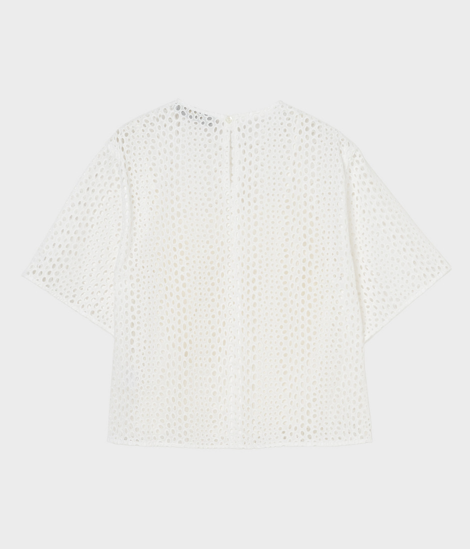 EYELET LACE TOP 詳細画像 WHITE 2