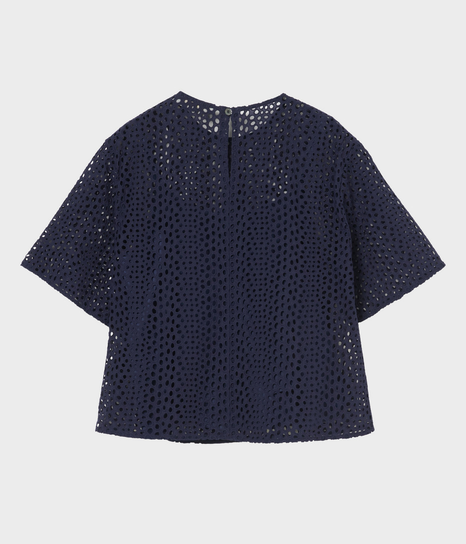 EYELET LACE TOP 詳細画像 NAVY 2