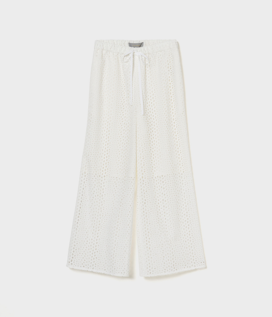 EYELET LACE DRAWSTRING TROUSERS 詳細画像 WHITE 1