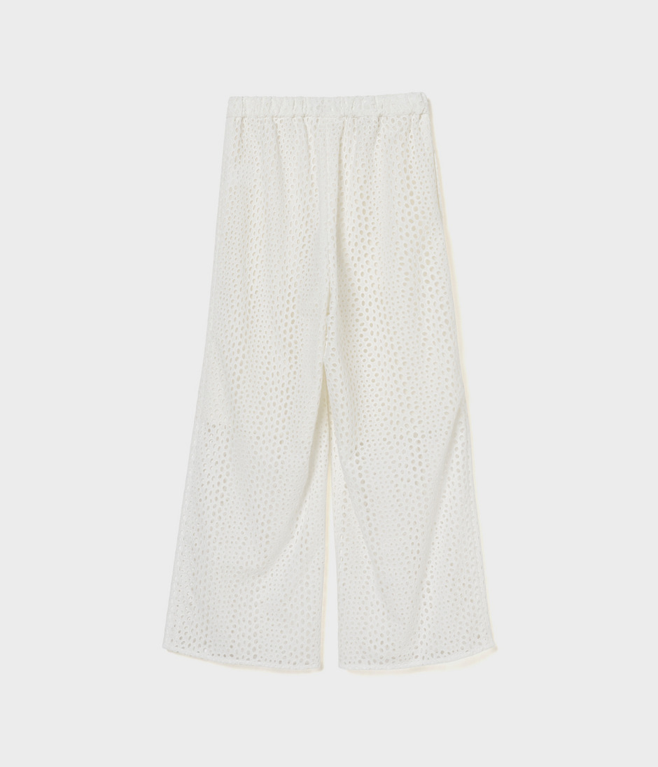 EYELET LACE DRAWSTRING TROUSERS 詳細画像 WHITE 2