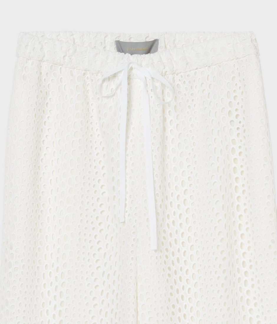 EYELET LACE DRAWSTRING TROUSERS 詳細画像 WHITE 3