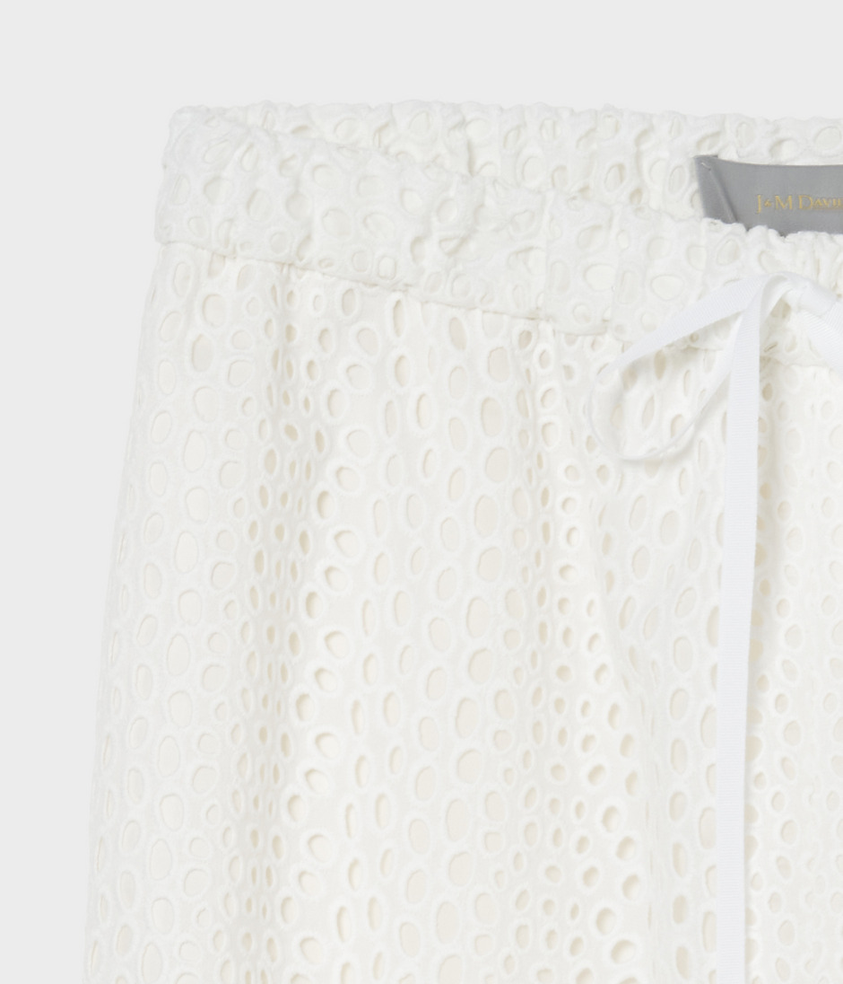 EYELET LACE DRAWSTRING TROUSERS 詳細画像 WHITE 4