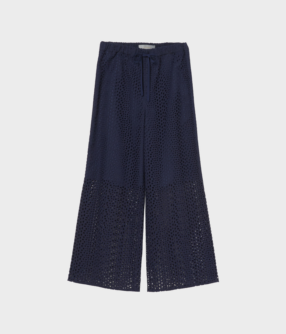 EYELET LACE DRAWSTRING TROUSERS 詳細画像 NAVY 1