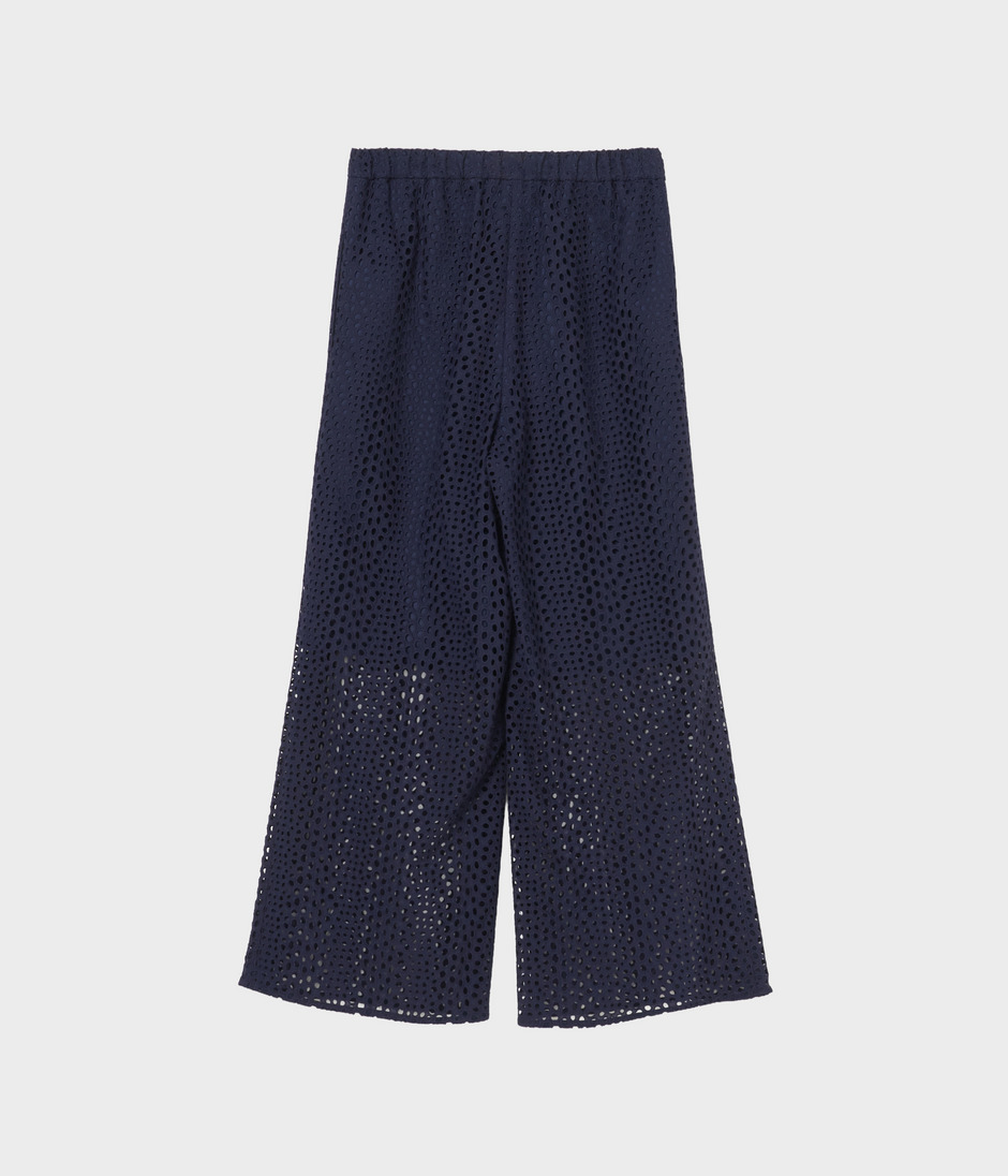 EYELET LACE DRAWSTRING TROUSERS 詳細画像 NAVY 2
