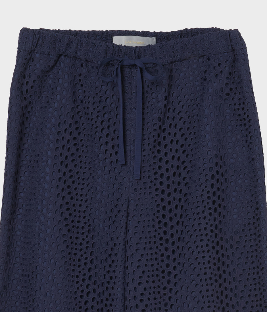 EYELET LACE DRAWSTRING TROUSERS 詳細画像 NAVY 3