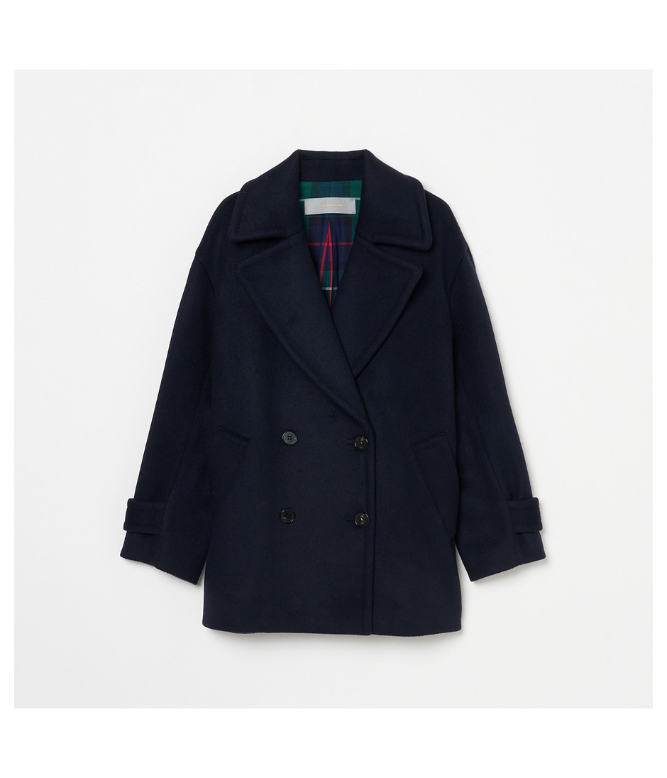 WOOL MELTON PEA COAT 詳細画像 NAVY 1