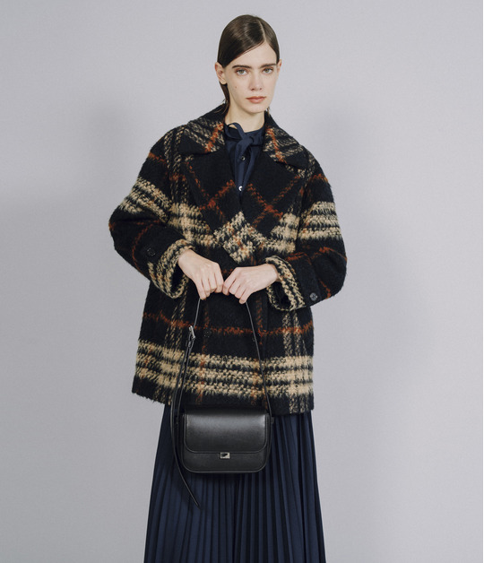 SHAGGY CHECK PEA COAT 詳細画像