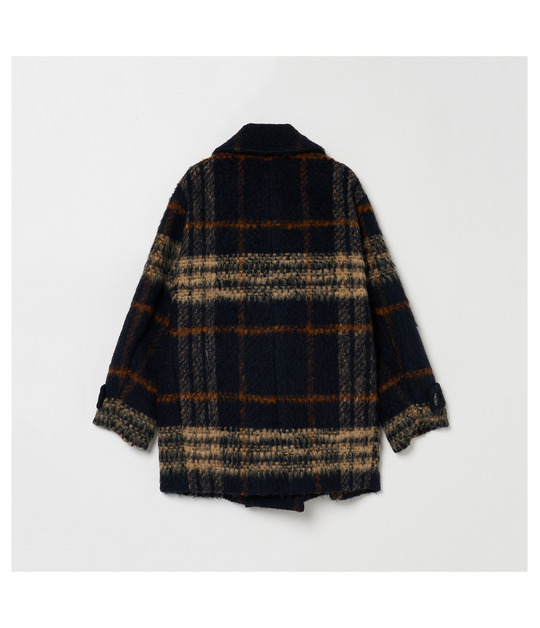 SHAGGY CHECK PEA COAT 詳細画像