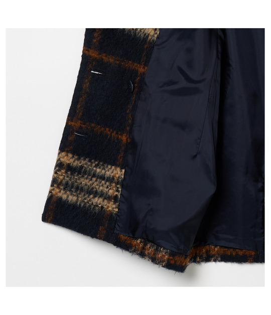 SHAGGY CHECK PEA COAT 詳細画像