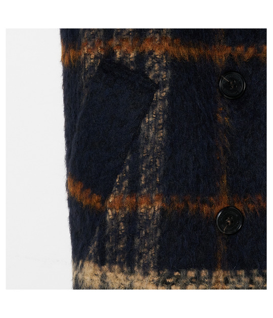 SHAGGY CHECK PEA COAT 詳細画像