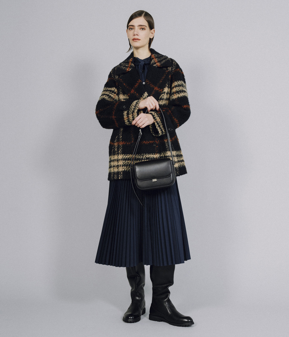 SHAGGY CHECK PEA COAT 詳細画像 NAVY 10